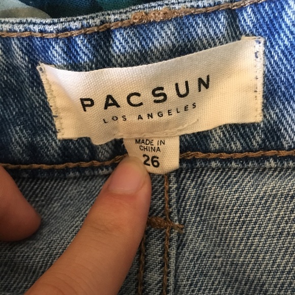 PacSun cutoff denim jean two toned mini skirt - Picture 3 of 4